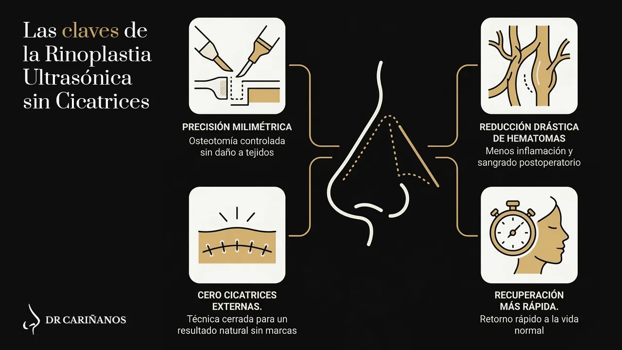 Las claves de la rinoplastia ultrasónica cerrada